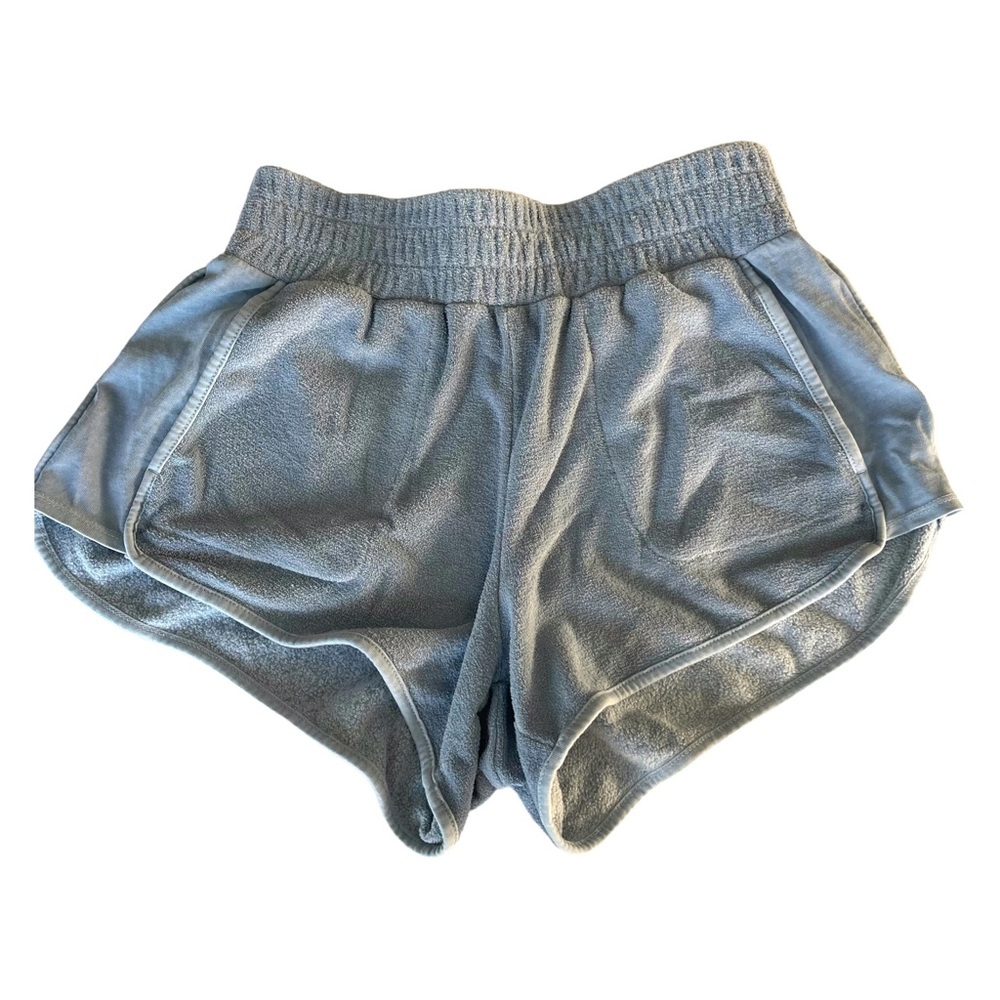 Fabletics Eco Conscious Terry Sweatshorts Blue Women’s Size XS Shorts Pockets - Picture 2 of 10